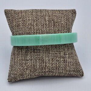 Vintage Lucite Octagonal Geometric Bangle Bracelet Sea Foam Green Marbled